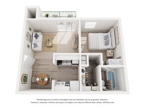 1 Bedroom 810 floor plan